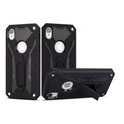 iPhone Xr 6.1in Armor Knight Kickstand Hybrid Case (Black)